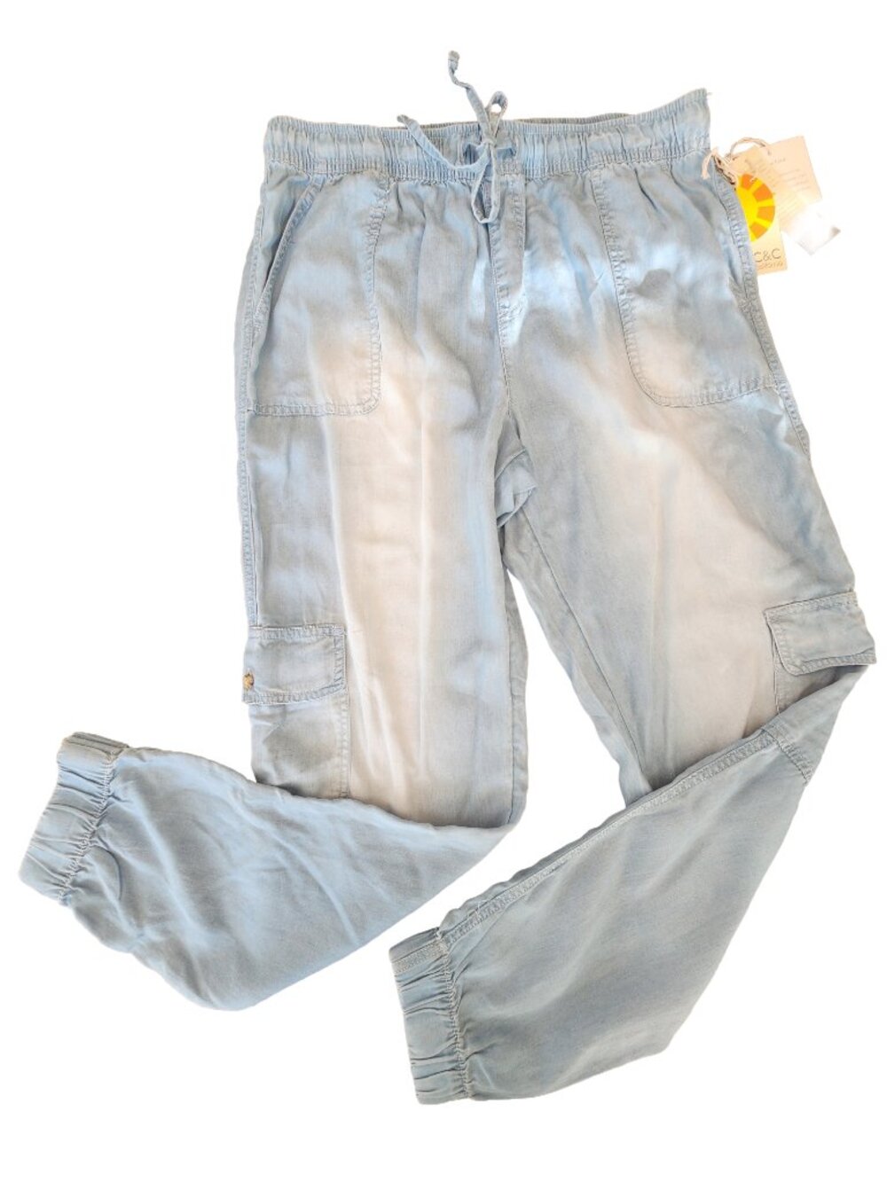 *NWT* C&C CALIFORNIA Chambray Pull On Jogger Cargo Pants | Large - Picture 3 of 8